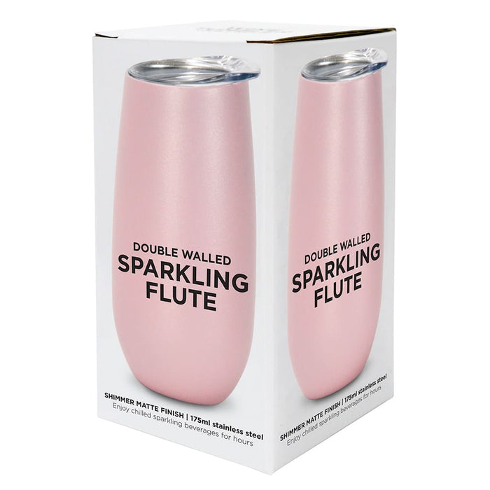 Sparkling Flute ??Double Walled ??Stainless Steel - Musk - Shimmer Matte