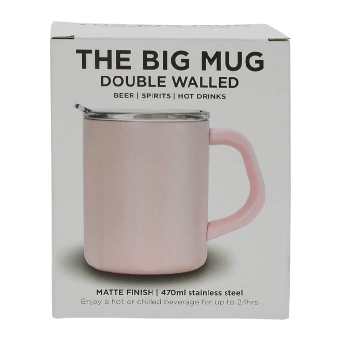 The Big Mug ??Double Walled ??Stainless Steel - Pink
