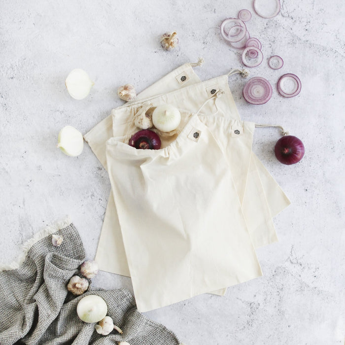 EVER ECO ORGANIC COTTON MUSLIN PRODUCE BAGS - 4 PACK