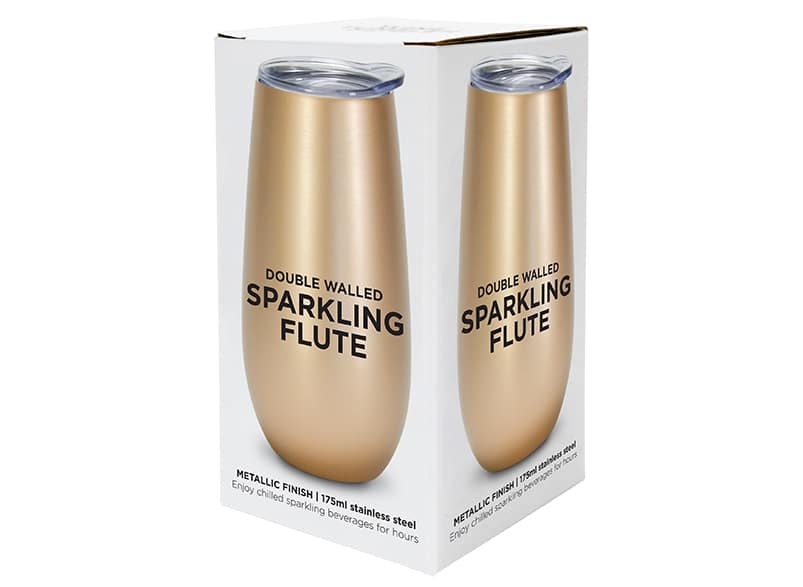 Sparkling Flute ??Double Walled ??Stainless Steel - Gold