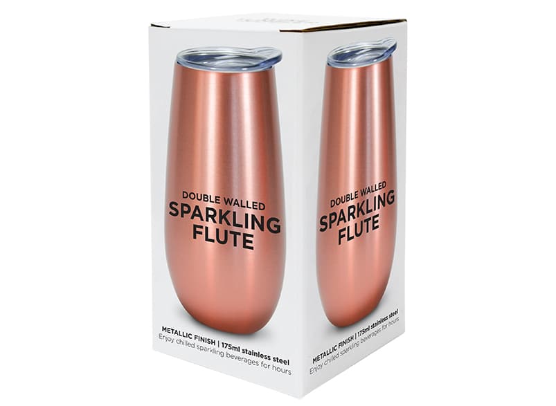 Sparkling Flute ??Double Walled ??Stainless Steel - Rose Gold