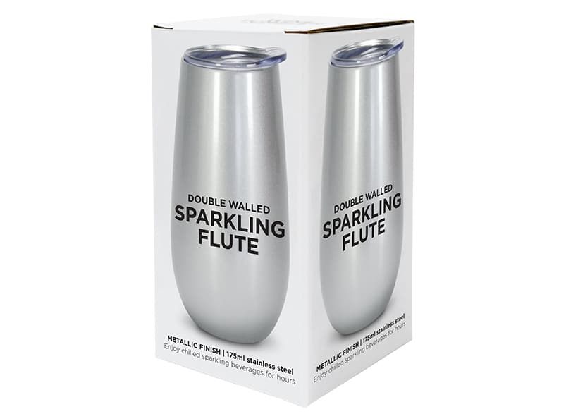 Sparkling Flute ??Double Walled ??Stainless Steel - Silver