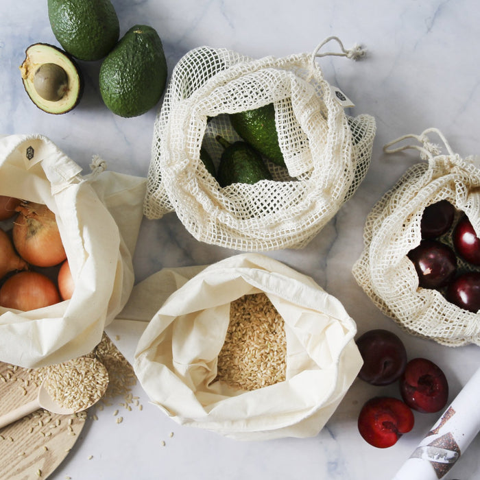 EVER ECO ORGANIC COTTON MIXED SET PRODUCE BAGS - 4 PACK