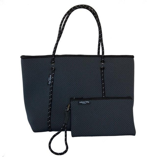 Willow Bay, BOUTIQUE Neoprene Zip Tote, Color:CHARCOAL