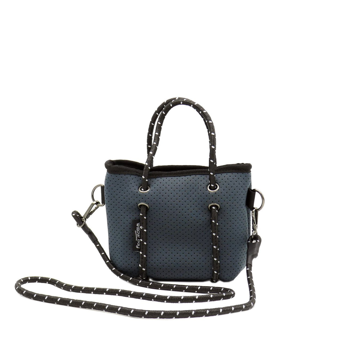 BOUTIQUE TINY NEOPRENE TOTE BAG WITH ZIP CHARCOAL