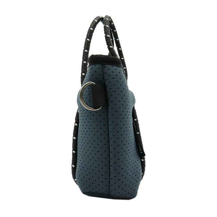 BOUTIQUE TINY NEOPRENE TOTE BAG WITH ZIP - CHARCOAL