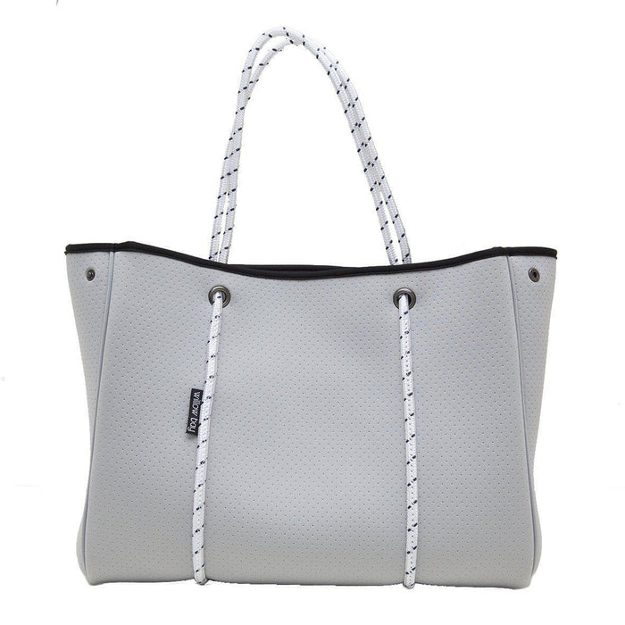 WillowBay - DAYDREAMER Neoprene Tote with Closure - LIGHT GREY