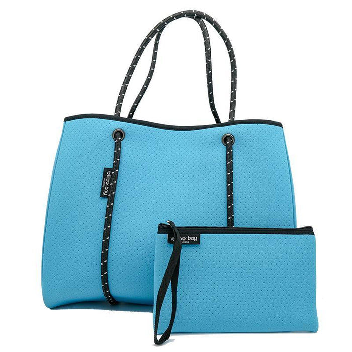 Willow Bay, BDAYDREAMER Neoprene Tote with Closure, Color:MID BLUE