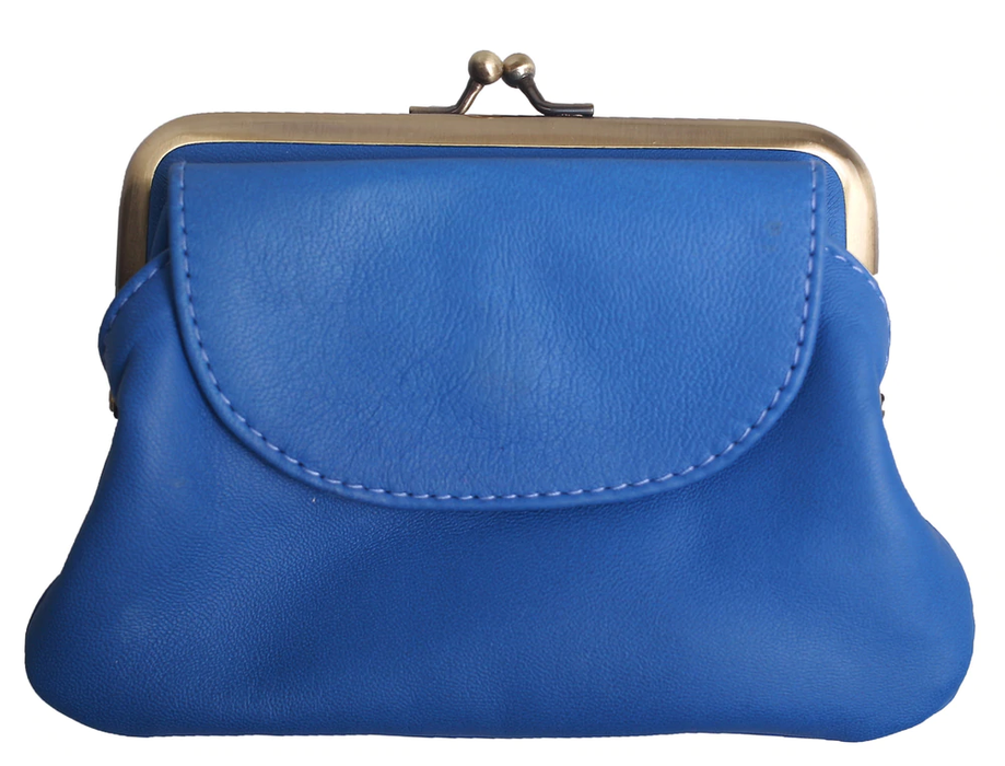 Blue Leather Penny's Purse