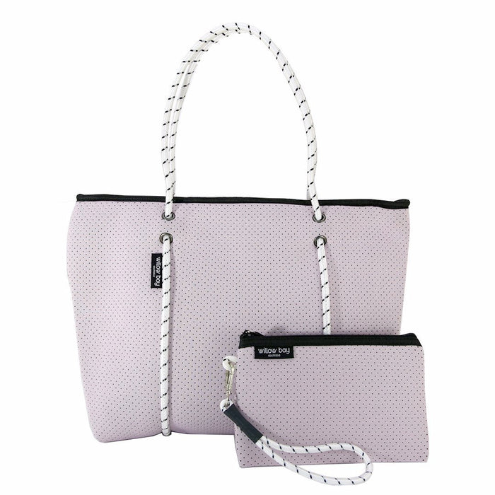 Willow Bay, BOUTIQUE Neoprene Zip Tote, Color:SOFT LILAC